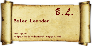 Beier Leander névjegykártya